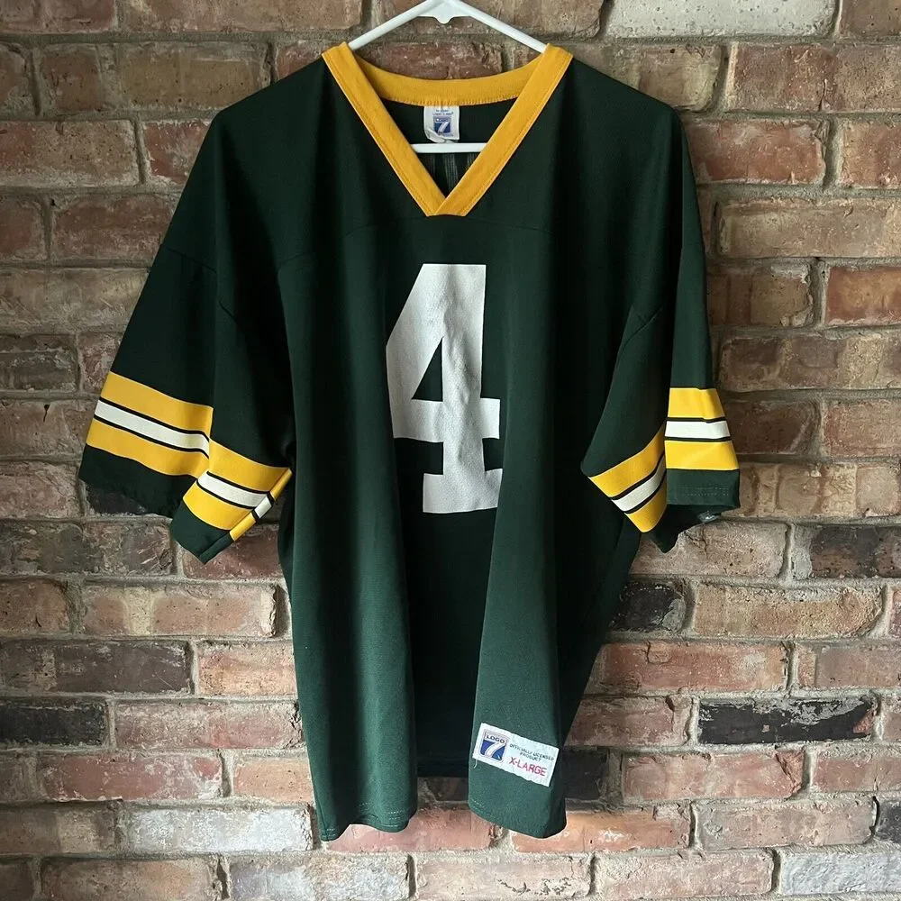 NFL Green Bay Packers QB Brett Favre #4 LOGO 7 Jersey Size XL